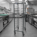 Steel 10-Shelf Tray Clearing Trolley for Catering Use