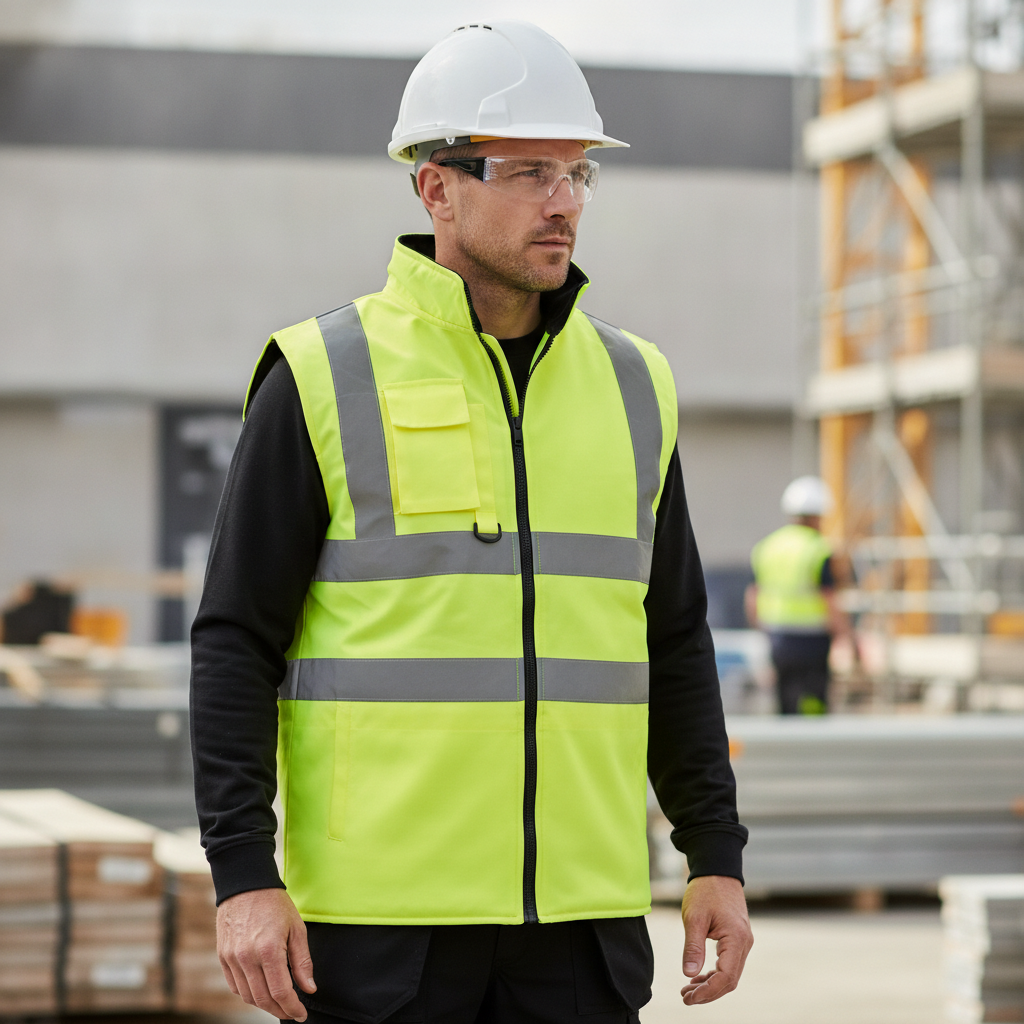 Polyurethane Reversible Hi-Vis Bodywarmer Yellow for Safety (Size M-3XL)