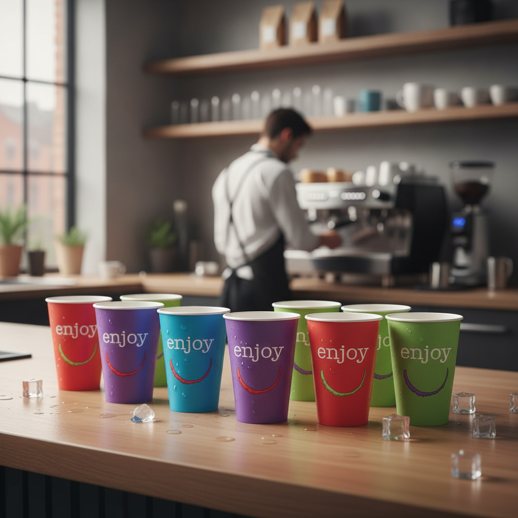 Paper Cold Cups 455ml with Bubble Emboss Design for Cafés & Events (Pack of 1000)