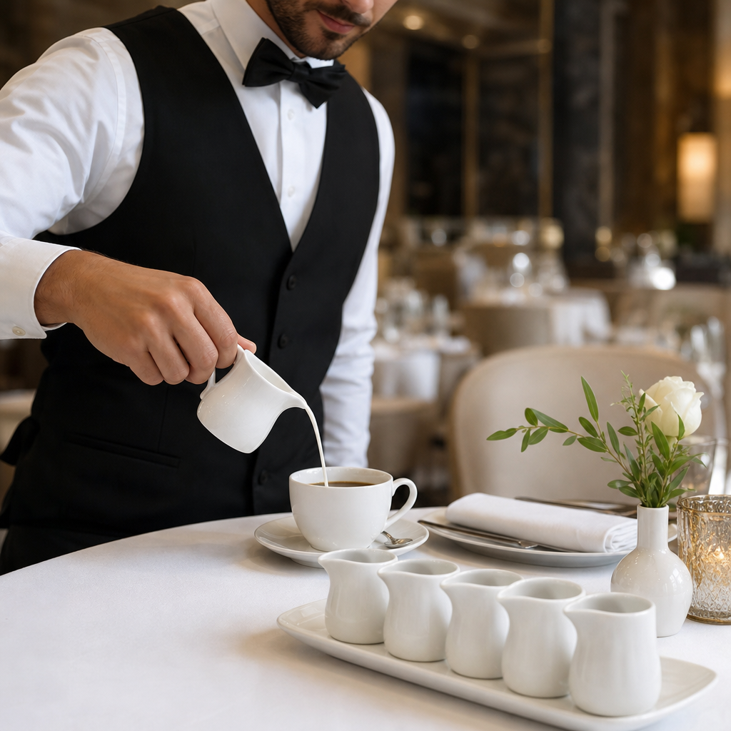 Porcelain Cream Jugs 50ml for Elegant Table Settings (Pack of 6)
