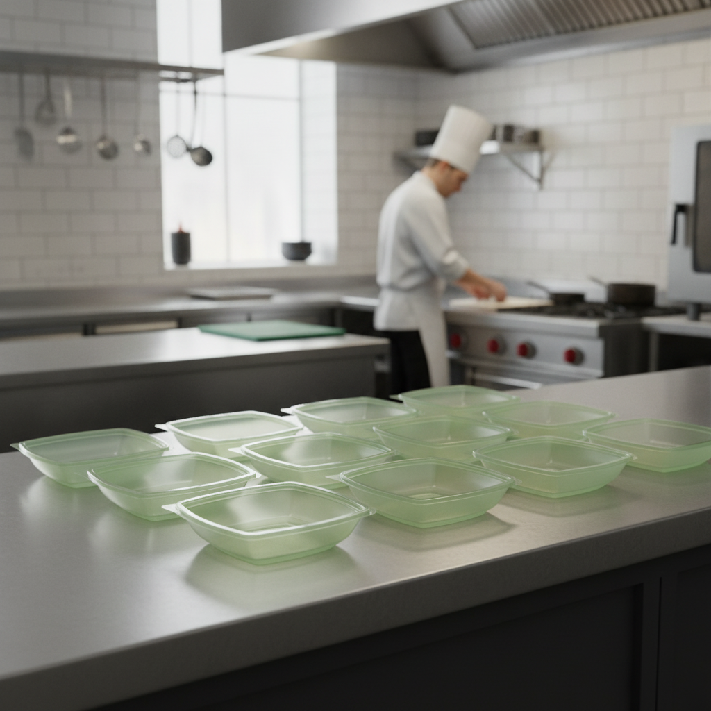 rPET Square Takeaway Food Bowls 375ml for Food Service (Pack of 600)