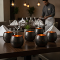 Metal Votive in Hammered Dark Bronze 240mm for Creating Ambiance (Pack of 6)