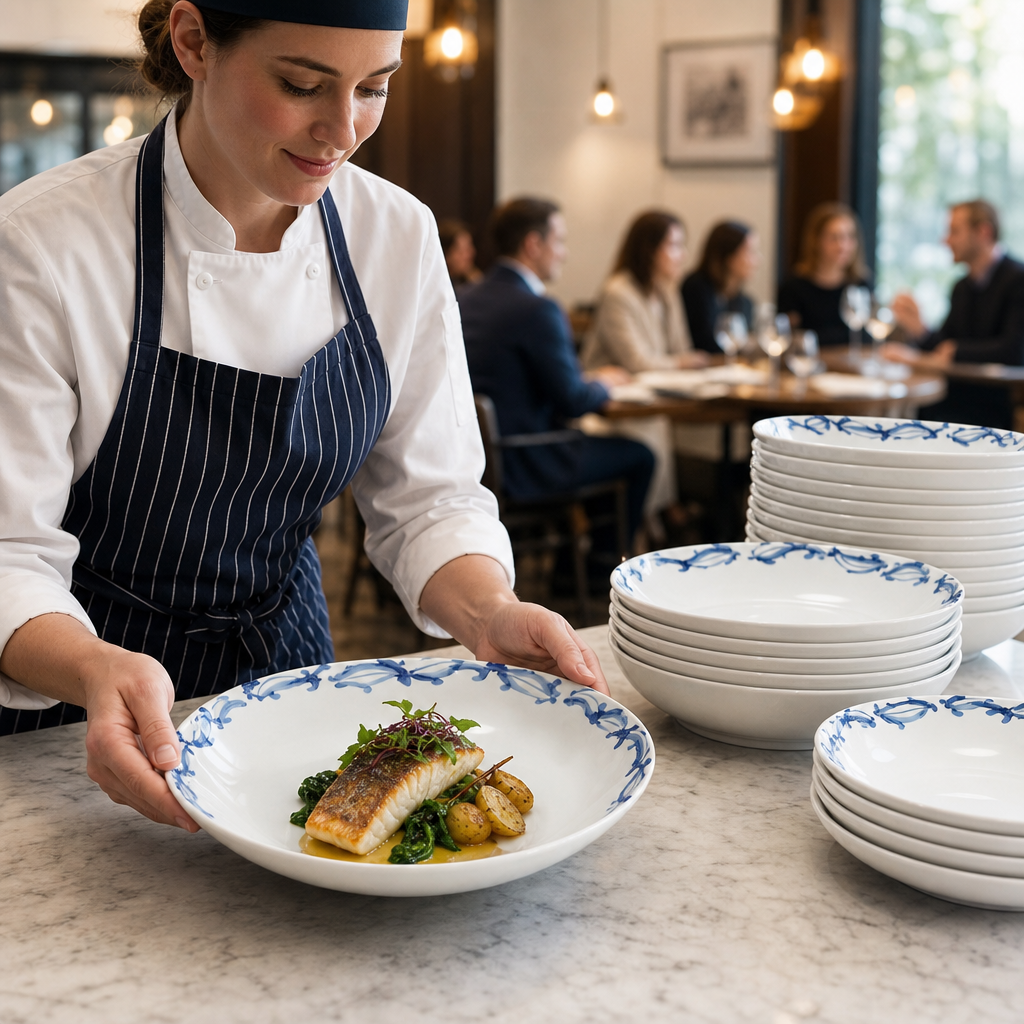 Porcelain Rimmed Bowls 280mm for Dining and Entertaining