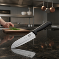 Stainless Steel Fluted Santoku Knife 17cm for Professional Kitchens