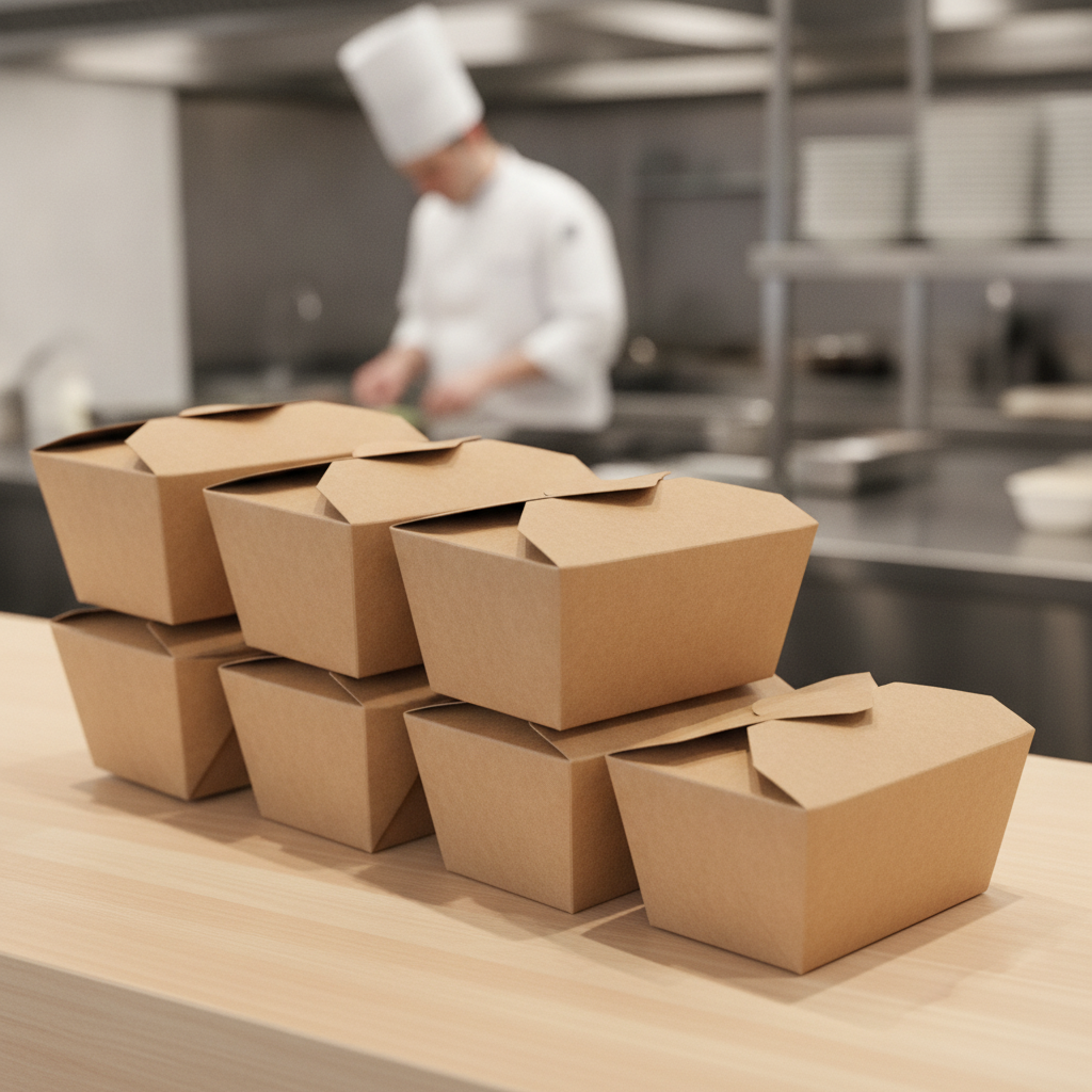 PLA & Paper Kraft Takeaway Food Containers for Catering (Pack of 200)