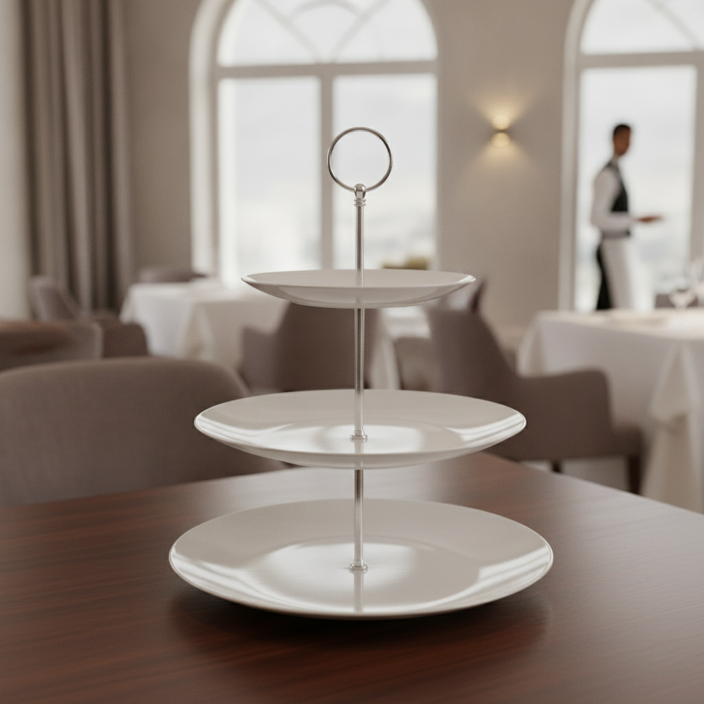 Porcelain Three-Tier Cake Stand 270mm for Afternoon Tea