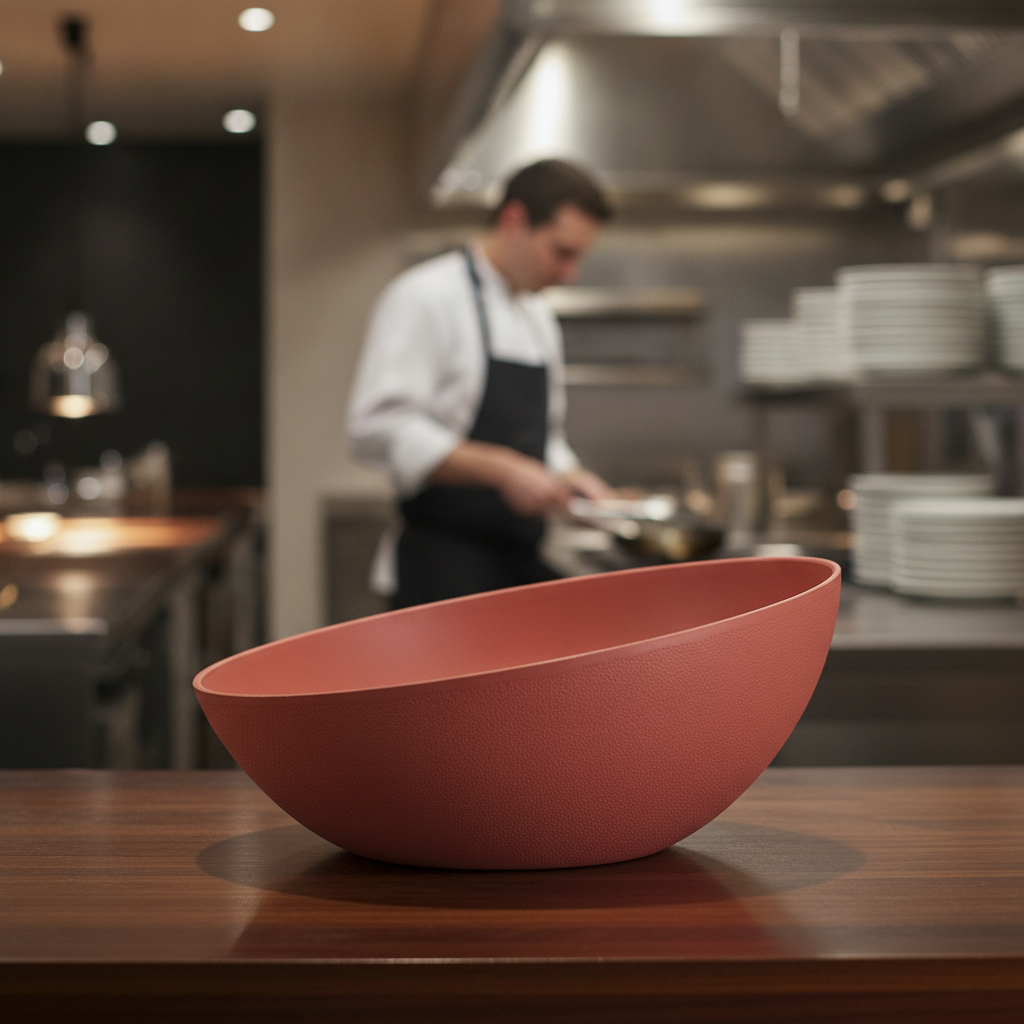 Cast Aluminium Red Bowl 3L for Culinary Presentations