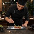 Oblong Plates x 300 90mm Black Vitrified Ceramic for Modern Hospitality (Pack of 6)