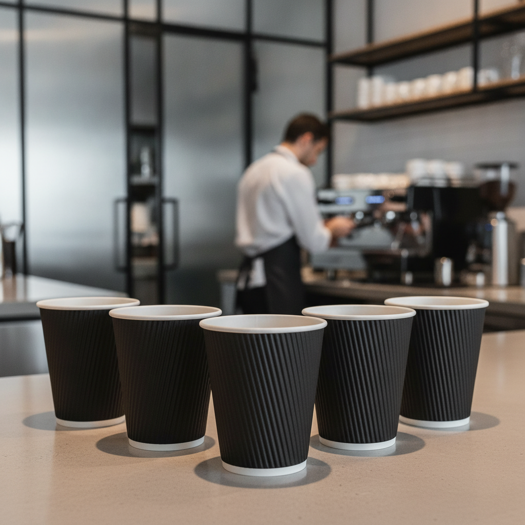 Cardboard Ripple Wall Coffee Cups 227ml for Takeaway Services (Pack of 25)