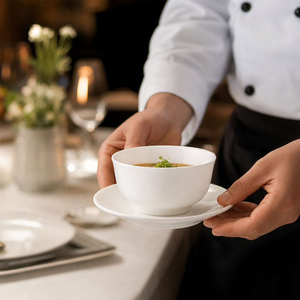 Monaco White Bouillon Pot 227ml for Fine Dining - Pack of 12