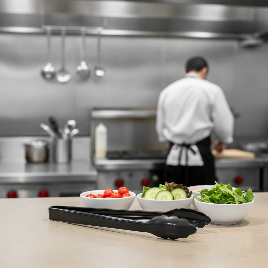 Polycarbonate Black Food Tongs 12" for Catering & Hospitality