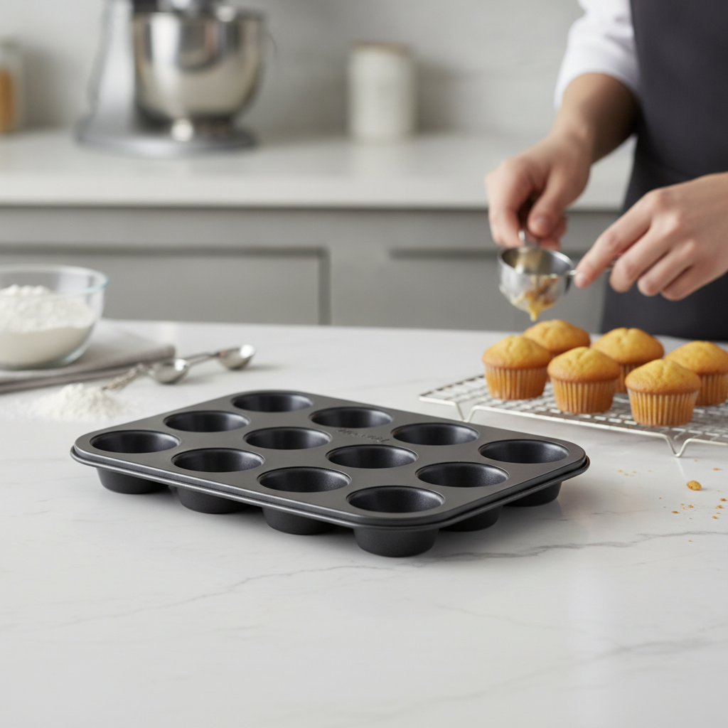 Heavy Gauge Steel 12 Cup Mini Muffin Tin for Baking