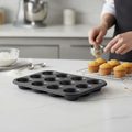 Heavy Gauge Steel 12 Cup Mini Muffin Tin for Baking