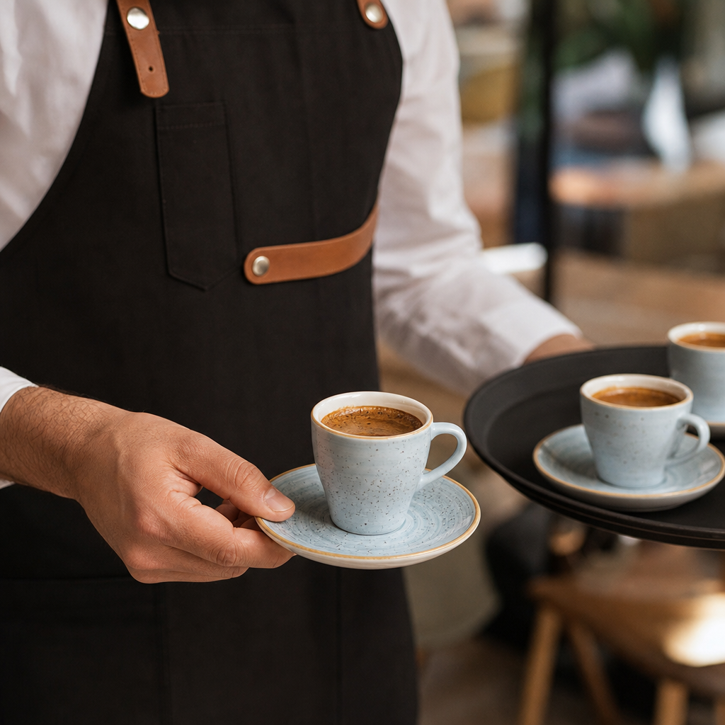 Espresso Saucers Blue Duck Egg Blue Ceramic for Beverage Service (Pack of 12)