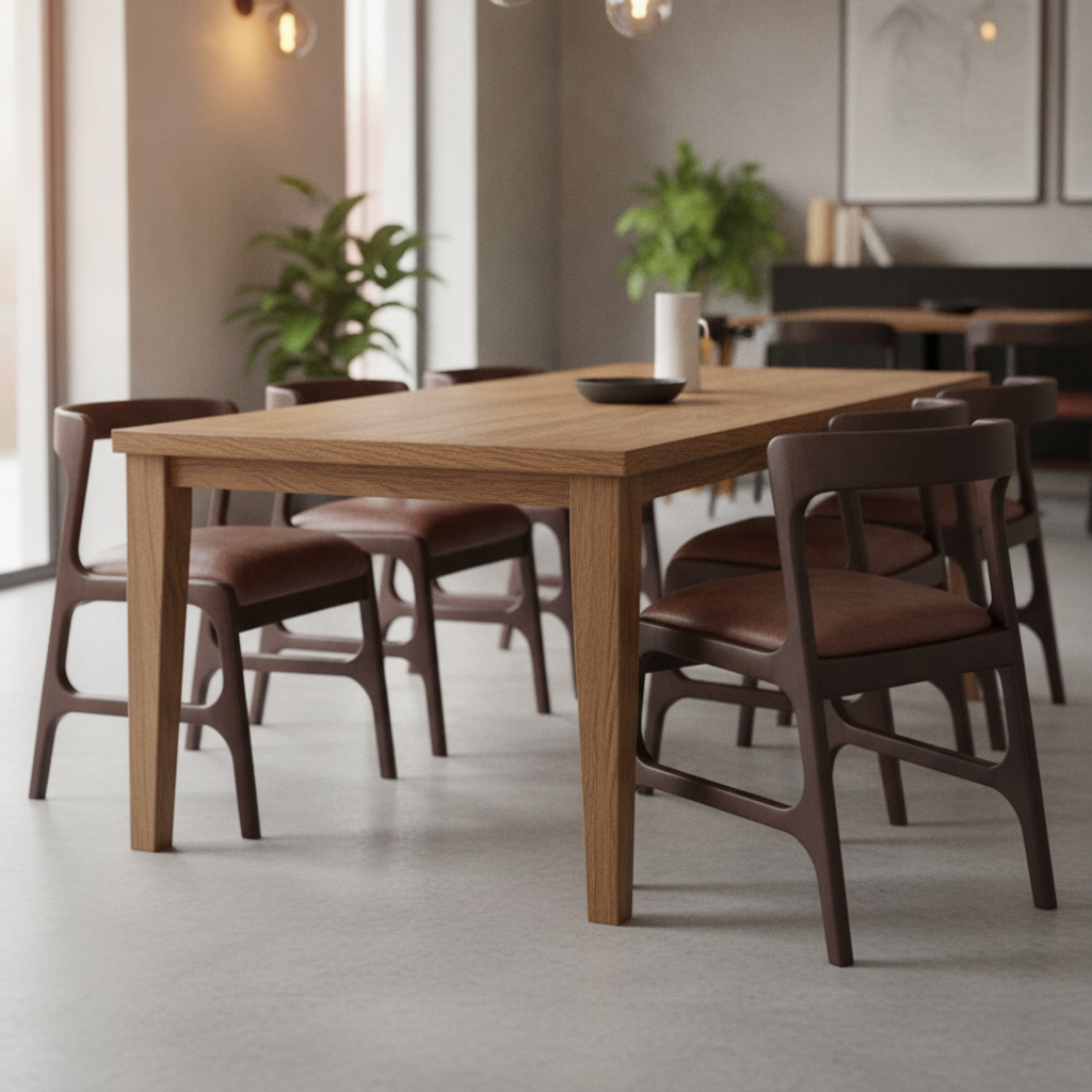Rubber Wood Dining Chairs 760x480mm for Elegant Seating Areas (Pack of 6)