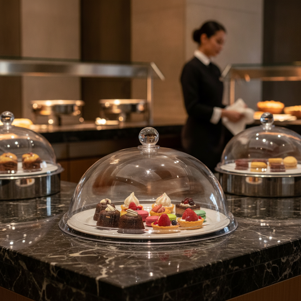 Polycarbonate Clear Domed Food Cover 315mm for Buffet Displays