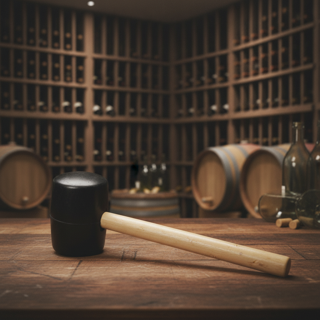 Rubber Mallet 32oz with Wooden Handle for Cellar Use