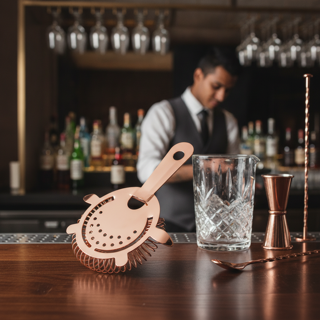 Copper Hawthorne Strainer 150mm for Modern Mixology