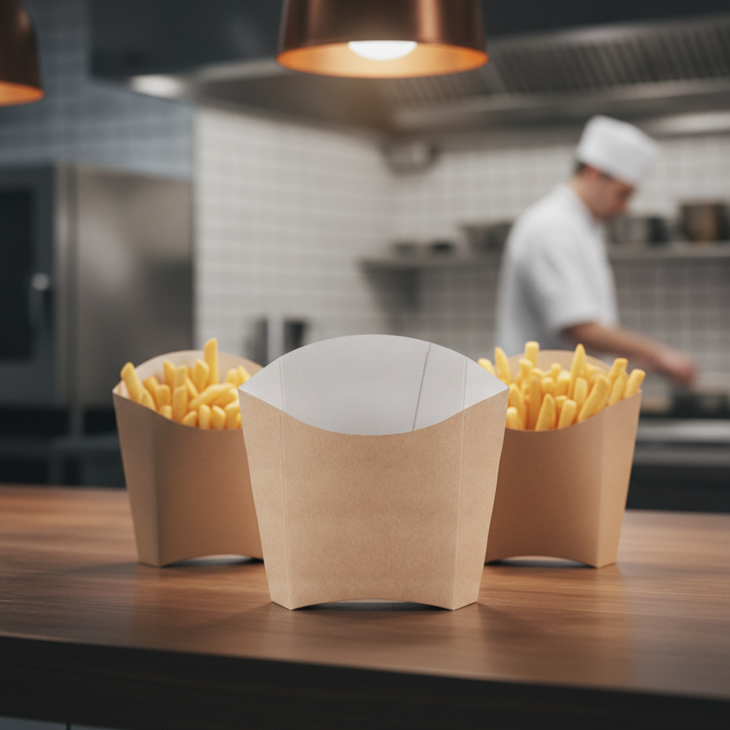 Compostable Kraft Chip Cartons Medium for Takeaway Food (Pack of 1000)