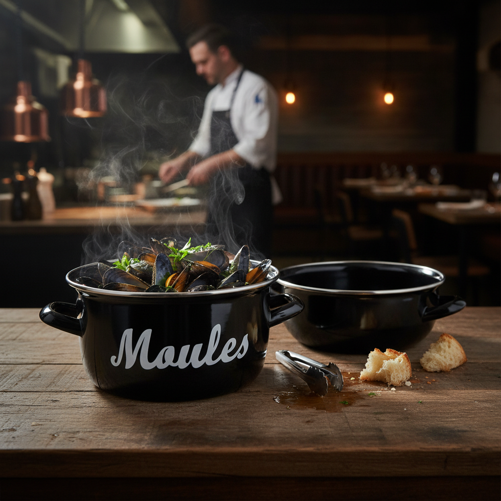 Steel Mussel Pot 2.5L for Seafood Lovers