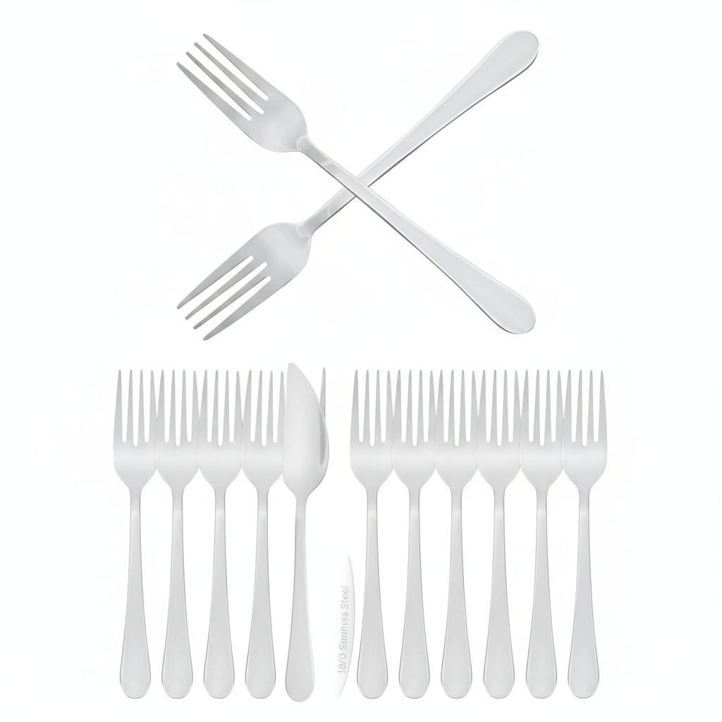 18/0 Stainless Steel Dessert Forks for Efficient Service (Pack of 12)