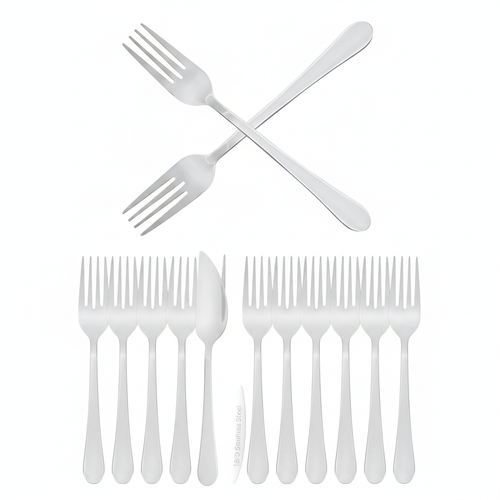 18/0 Stainless Steel Dessert Forks for Efficient Service (Pack of 12)