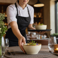Sandstone Porcelain Round Bowls 140mm for Table Settings