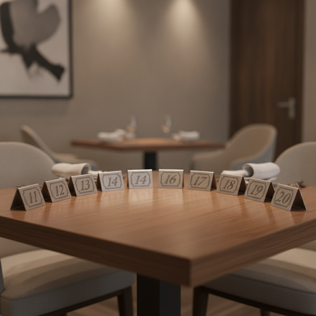 Stainless Steel Table Numbers 11-20 34x50mm for Efficient Table Management