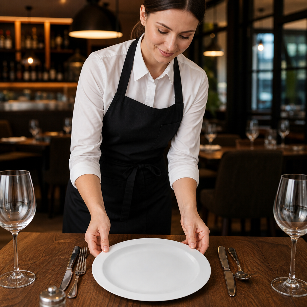 Narrow Rimmed Plates 280mm Porcelain for Catering Environments (Pack of 6)