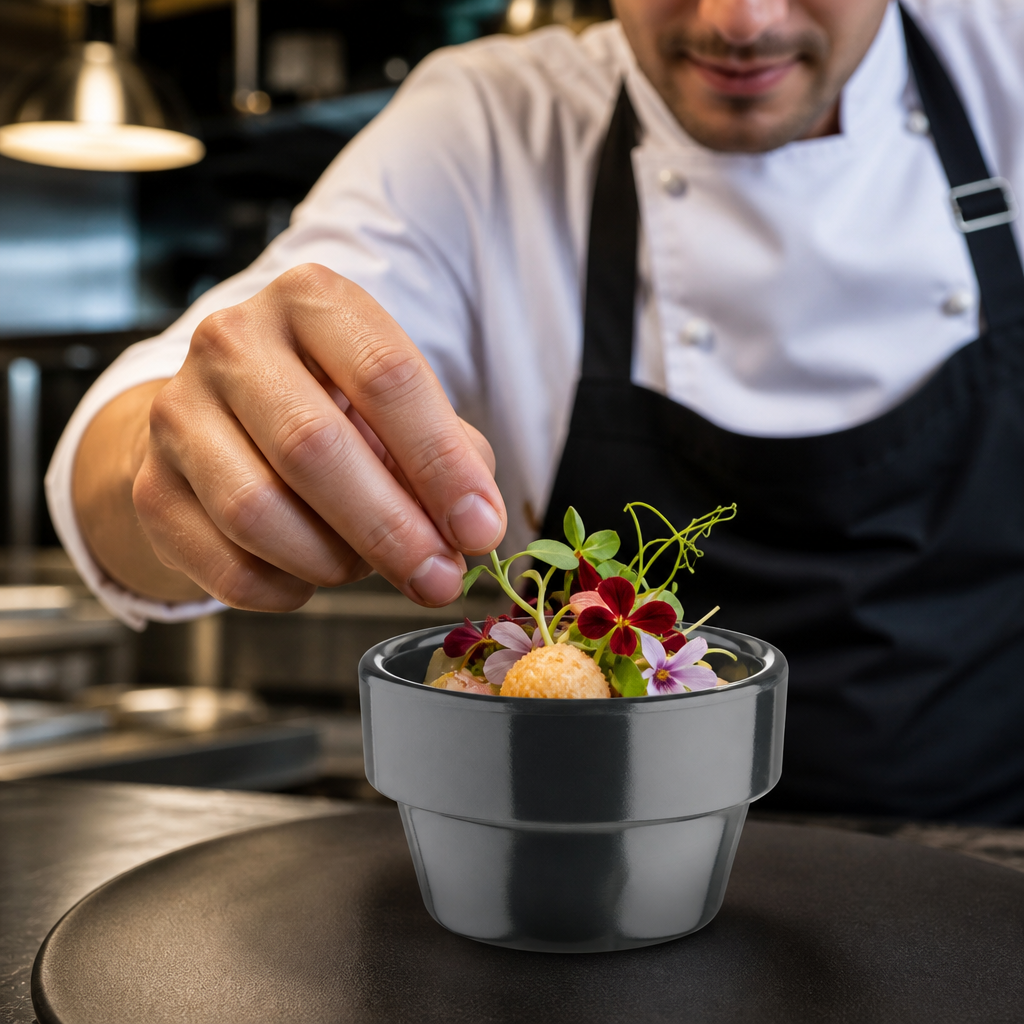 Flowerpot Bowl 60mm Melamine for Fun Food Presentation