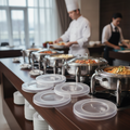 Clear Polypropylene Cover Set 80mm for Buffet Service (Pack of 5)