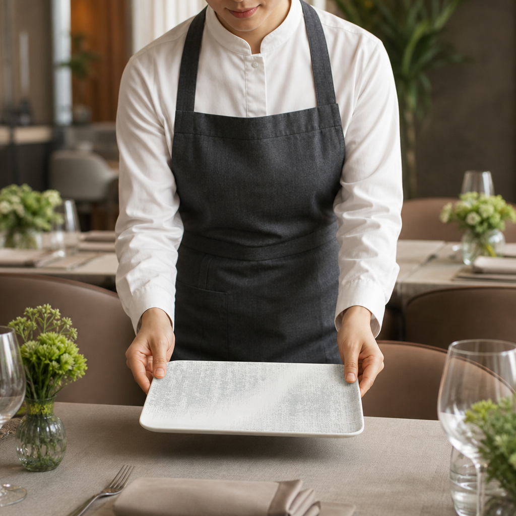 Organic Rectangular Plates Grey Ceramic for Stylish Table Settings (Pack of 12)
