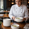 Stackable Soup Bowls 398ml Porcelain for Restaurants & Cafés (Pack of 6)