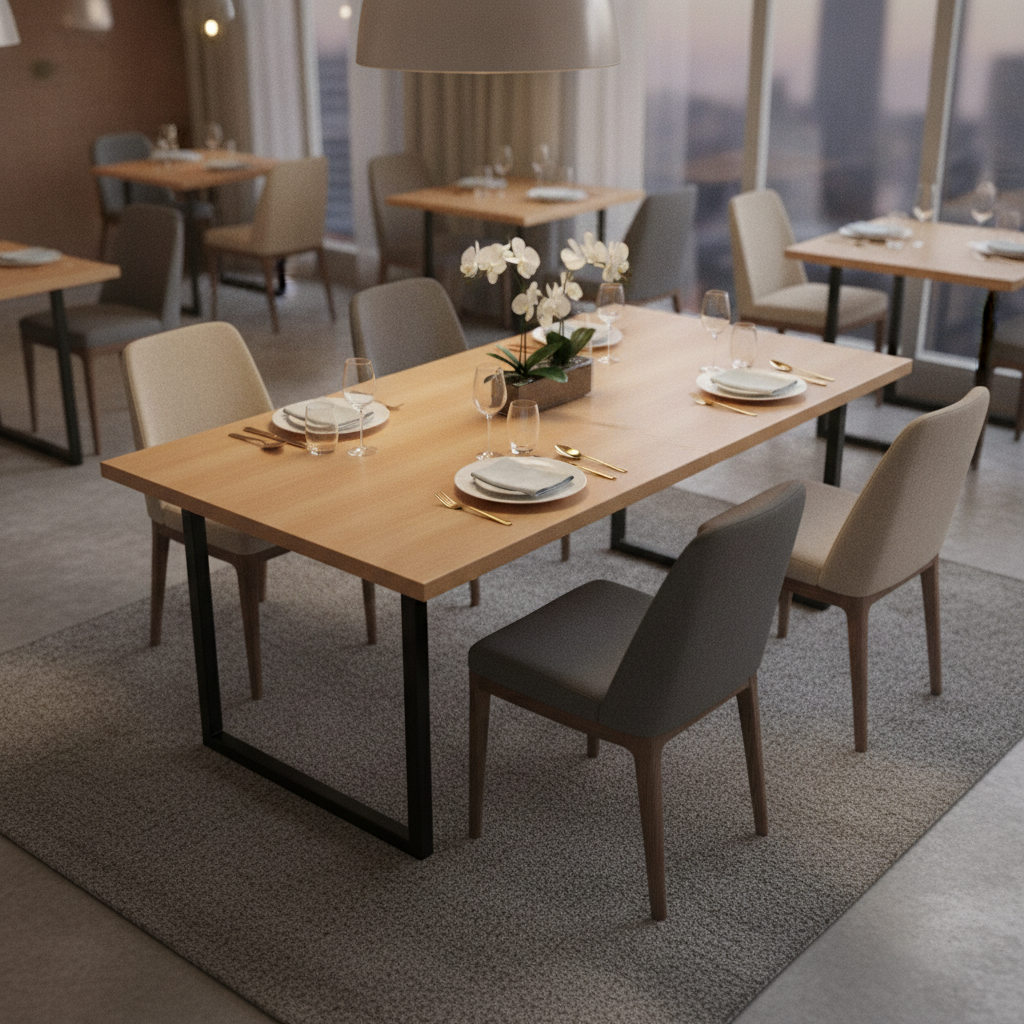 High Density Woodchip Rectangular Table Top 1200x800mm for Dining Areas