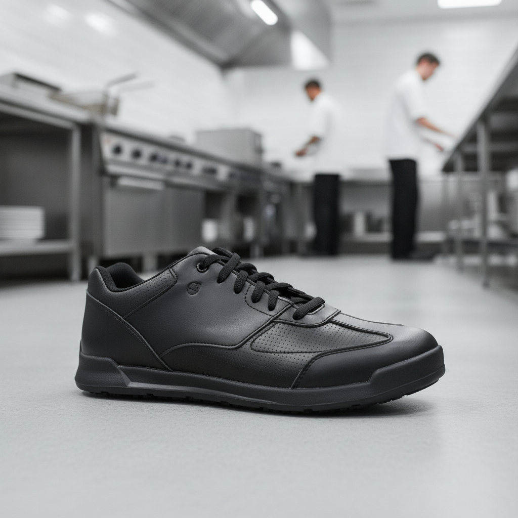 Microfibre Black Liberty Trainers for Work Safety