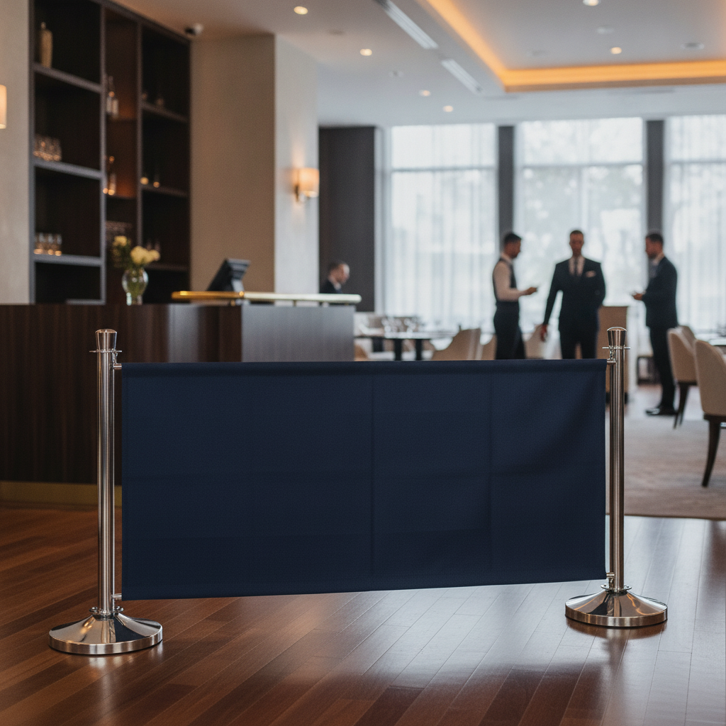 Polyester Dark Blue Canvas Barrier 700x1430mm for Queuing Systems