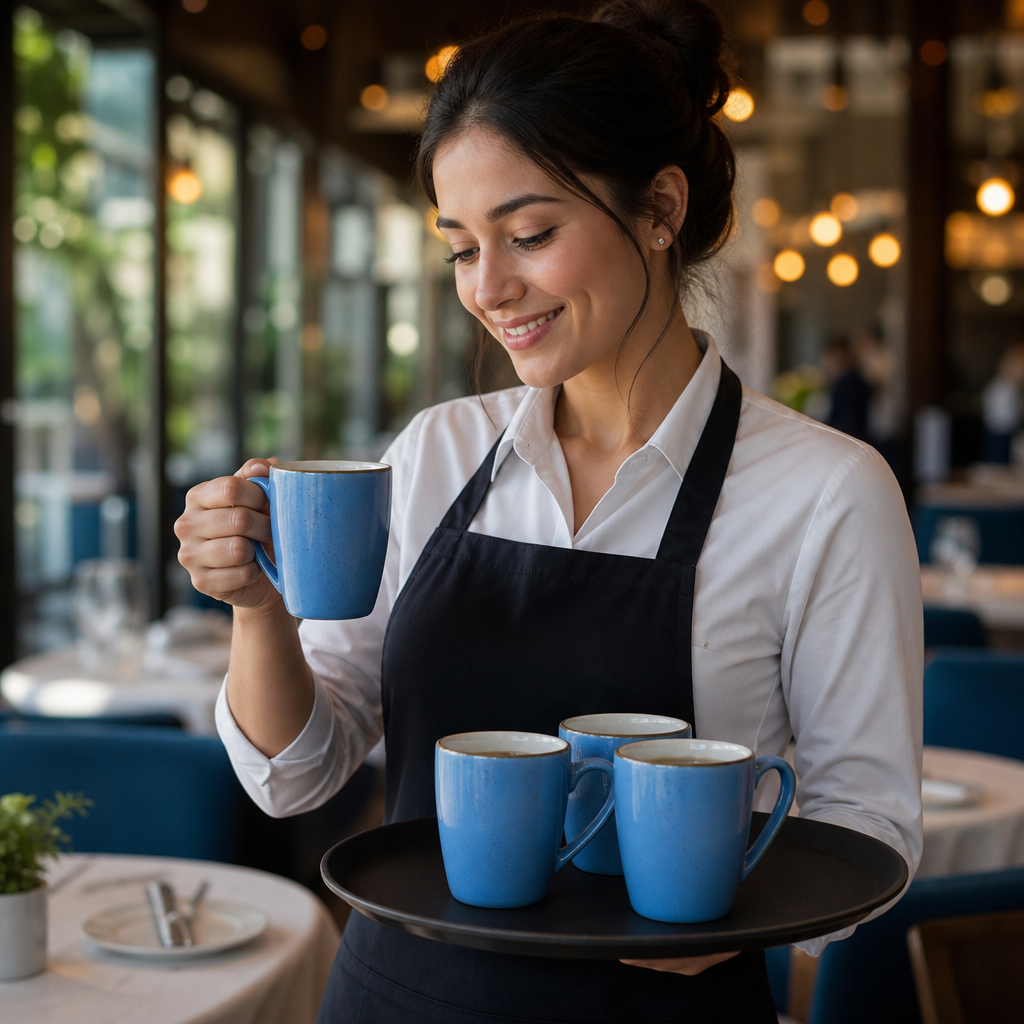 Mugs 340ml Vitrified Ceramic for Food Service (Pack of 12)