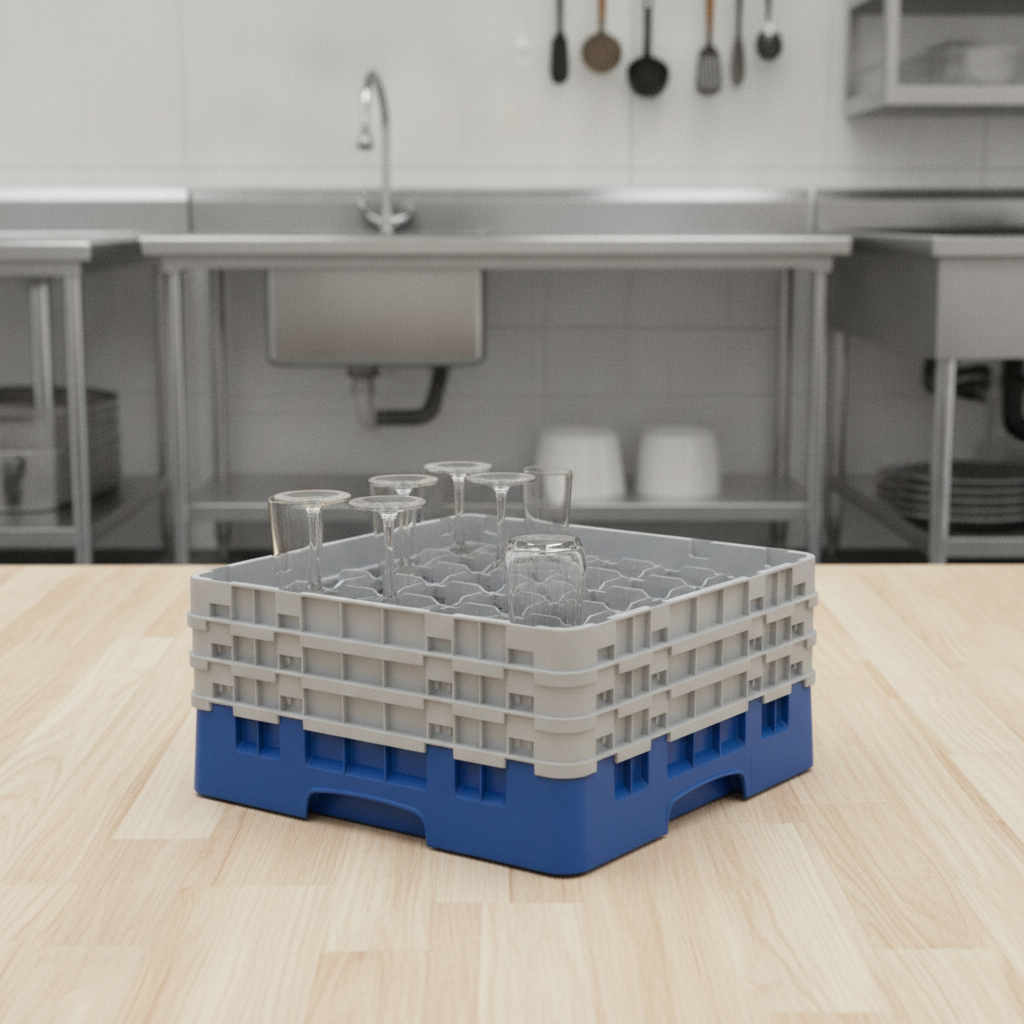 Polypropylene Blue Camrack System for Safe Glassware Transport (36 Compartments)