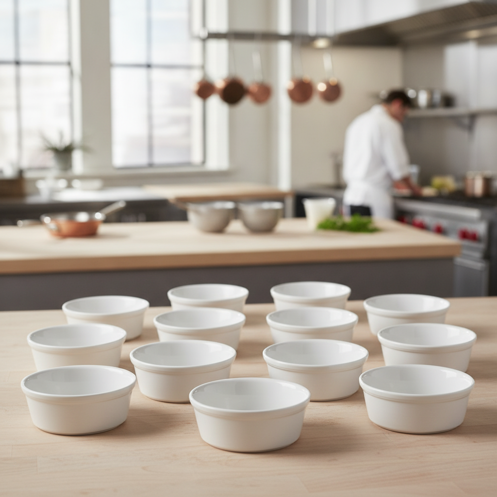 Porcelain Round Pie Dish 341ml for Catering (Pack of 12)
