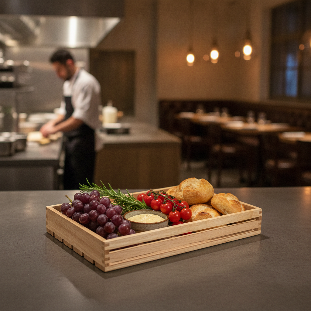 Wooden Low Sided Crate for Gastropubs