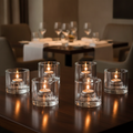 Clear Tealight Candle Holder 70x73mm for Event Venues (Pack of 6)
