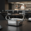 Stainless Steel Square Dish 115x115mm for Table Presentation