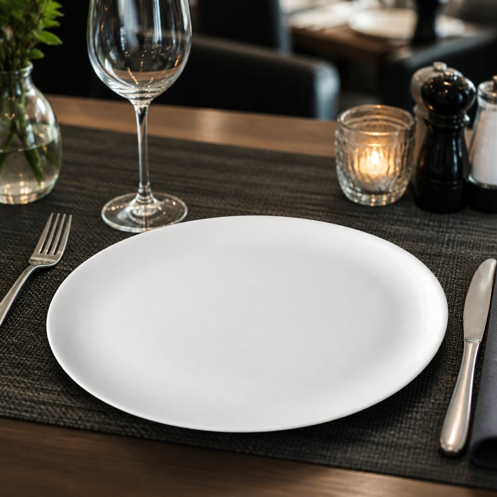 Durable Oval Plates 250mm Porcelain for Catering Needs (Pack of 24)