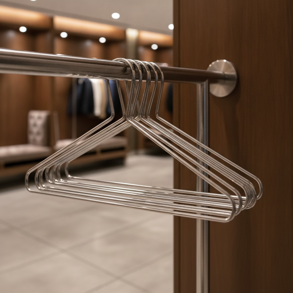 Chrome Steel Captive Coat Hangers for Unattended Cloakrooms (Pack of 50)