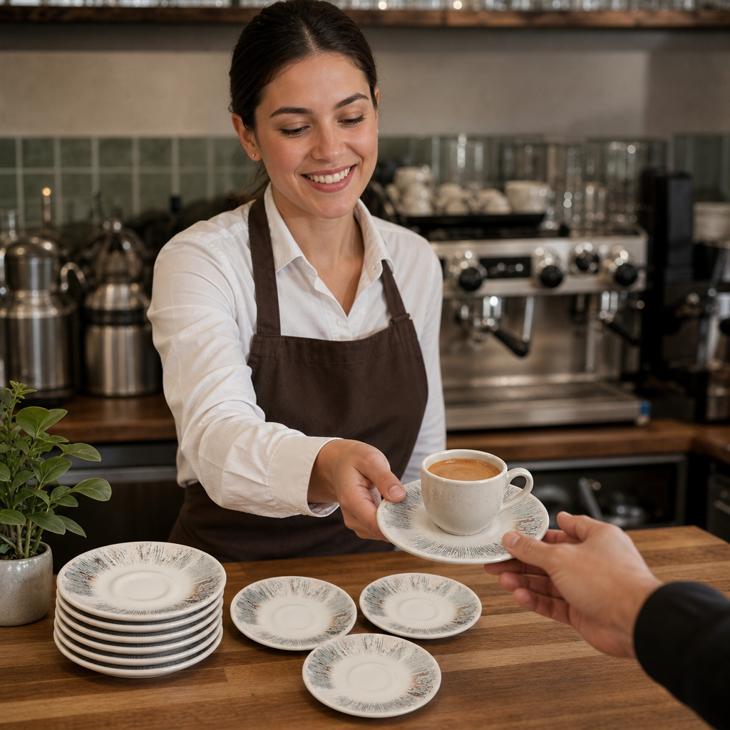 Espresso Saucers 118mm Pink Vitrified Ceramic for Everyday Use (Pack of 12)