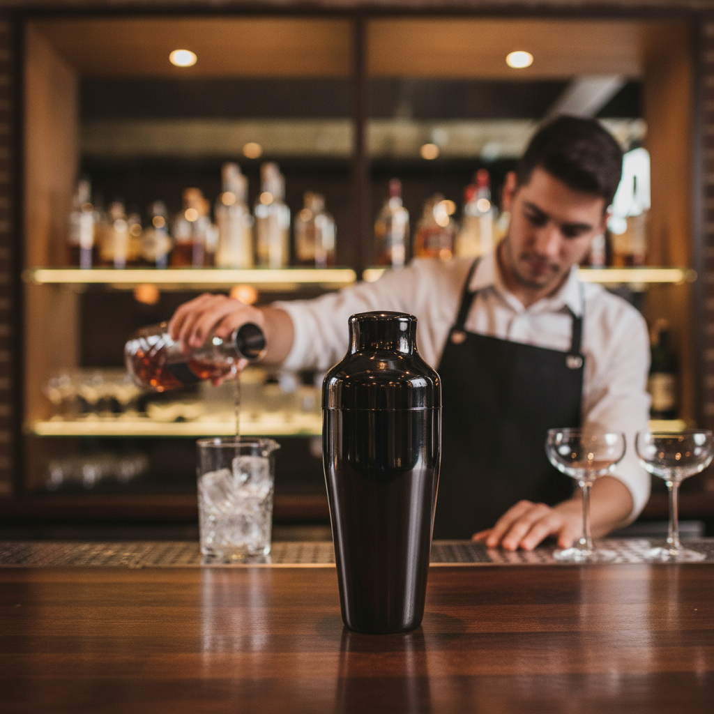 Stainless Steel French Cocktail Shaker 550ml for Modern Bars
