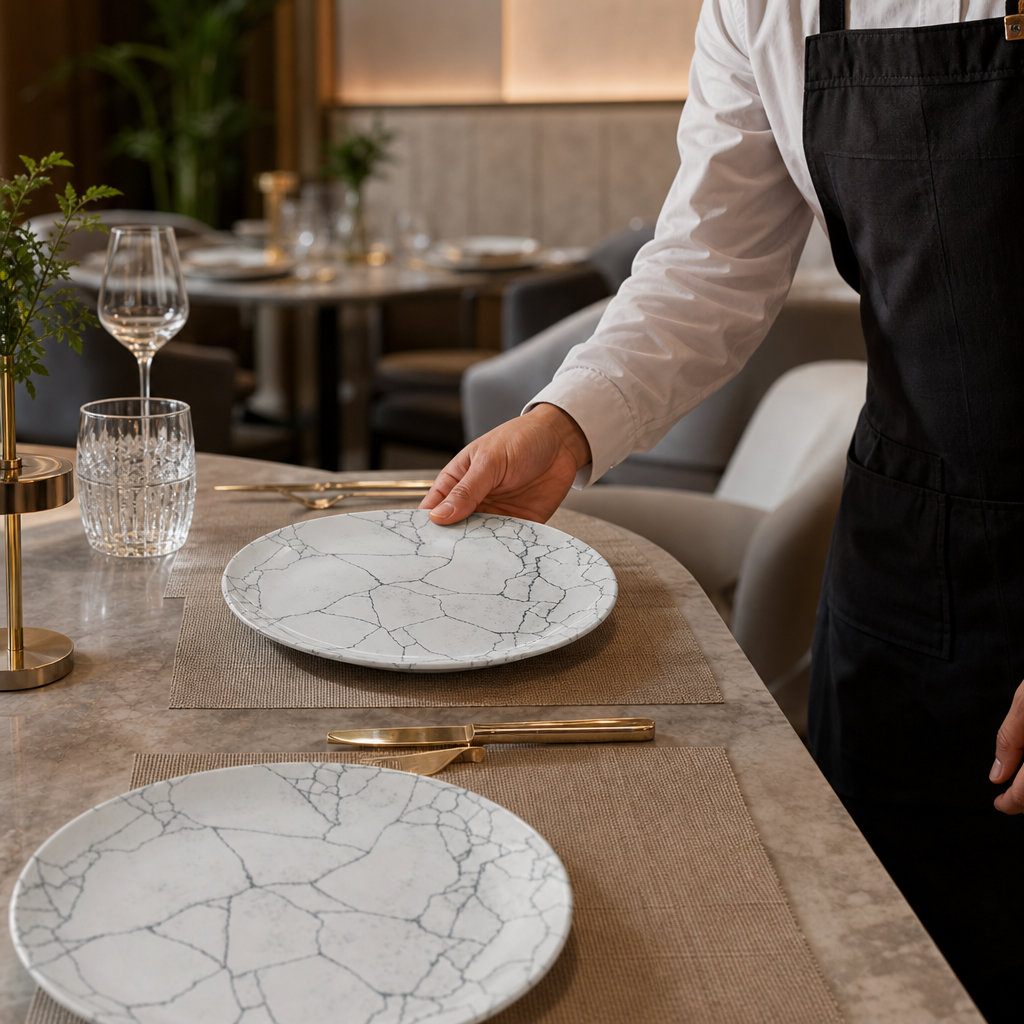 Coupe Plates 286mm Grey Vitrified Ceramic for Dining (Pack of 12)