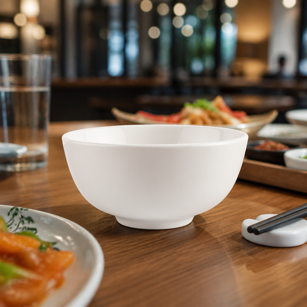 Durable Pure White Rice Bowls 390ml for Catering Environments - Pack of 24