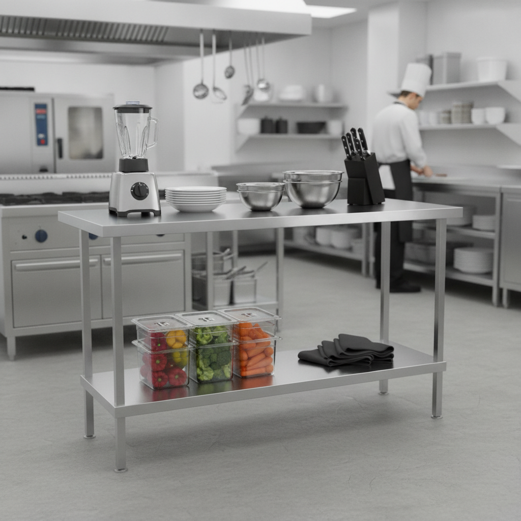 304 Stainless Steel Centre Table for Food Preparation