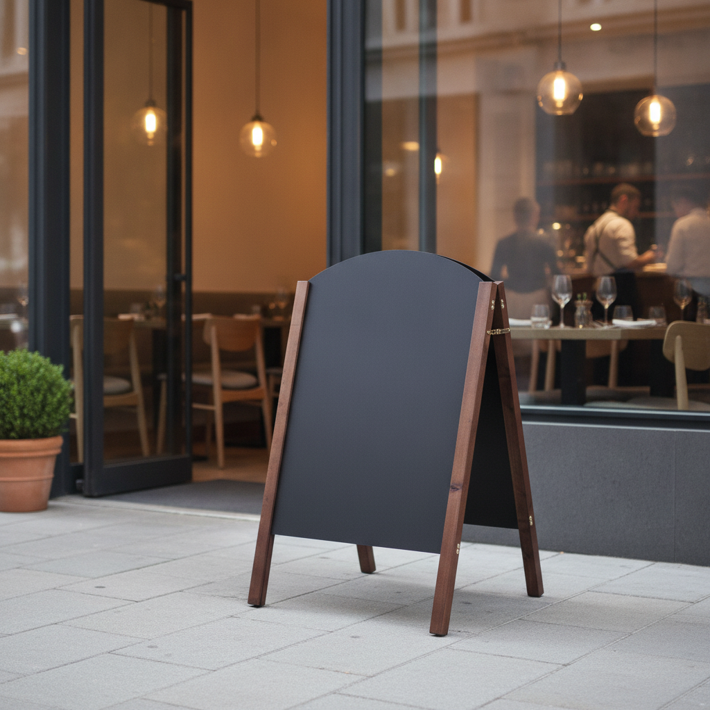 Wood A-Board with Curved Top for Outdoor Display